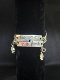 Metal Best Friends Chain Bracelet Set with hearts charms
