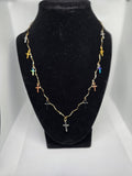 Multicolored Crosses Necklace