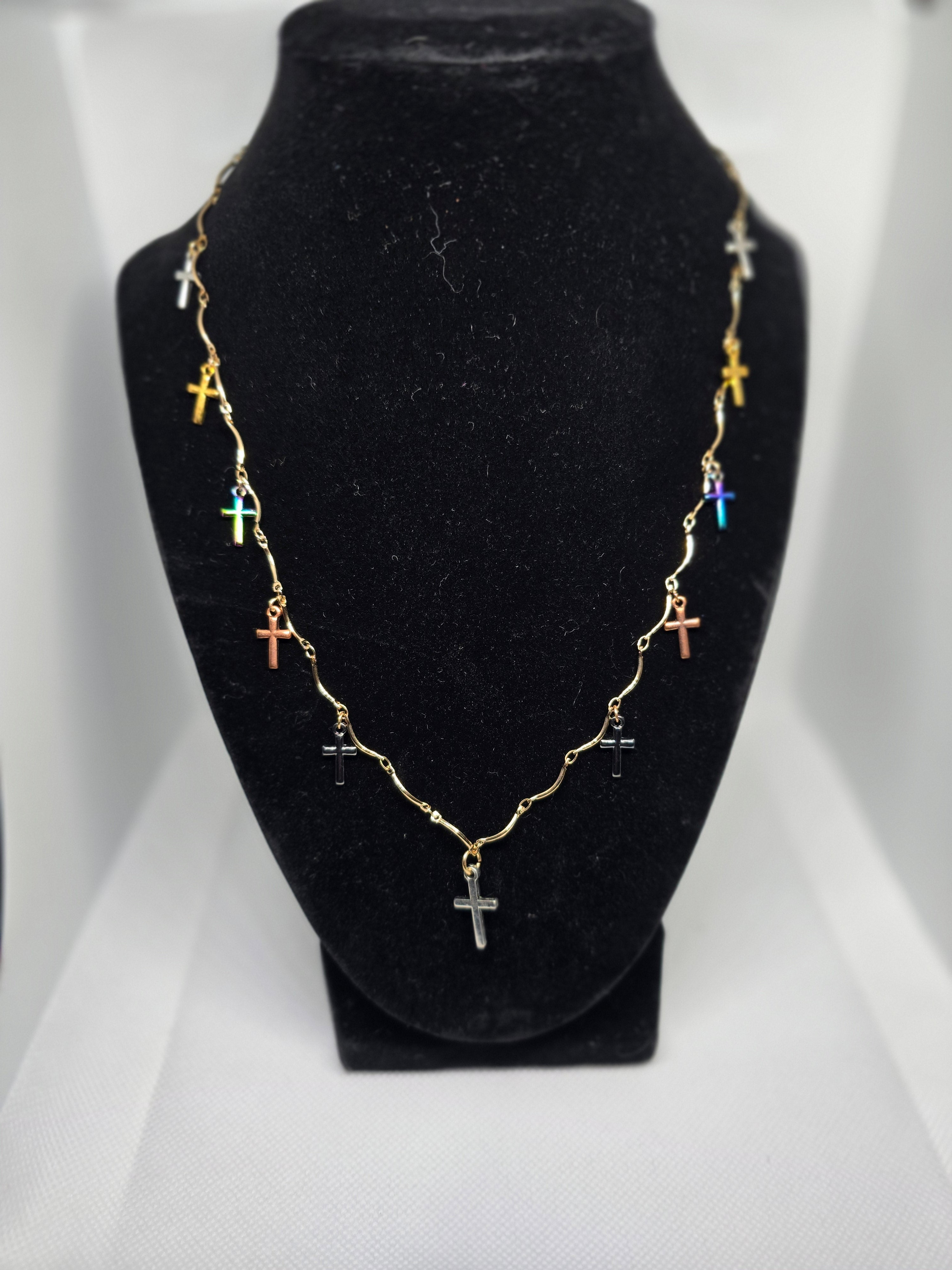 Multicolored Crosses Necklace