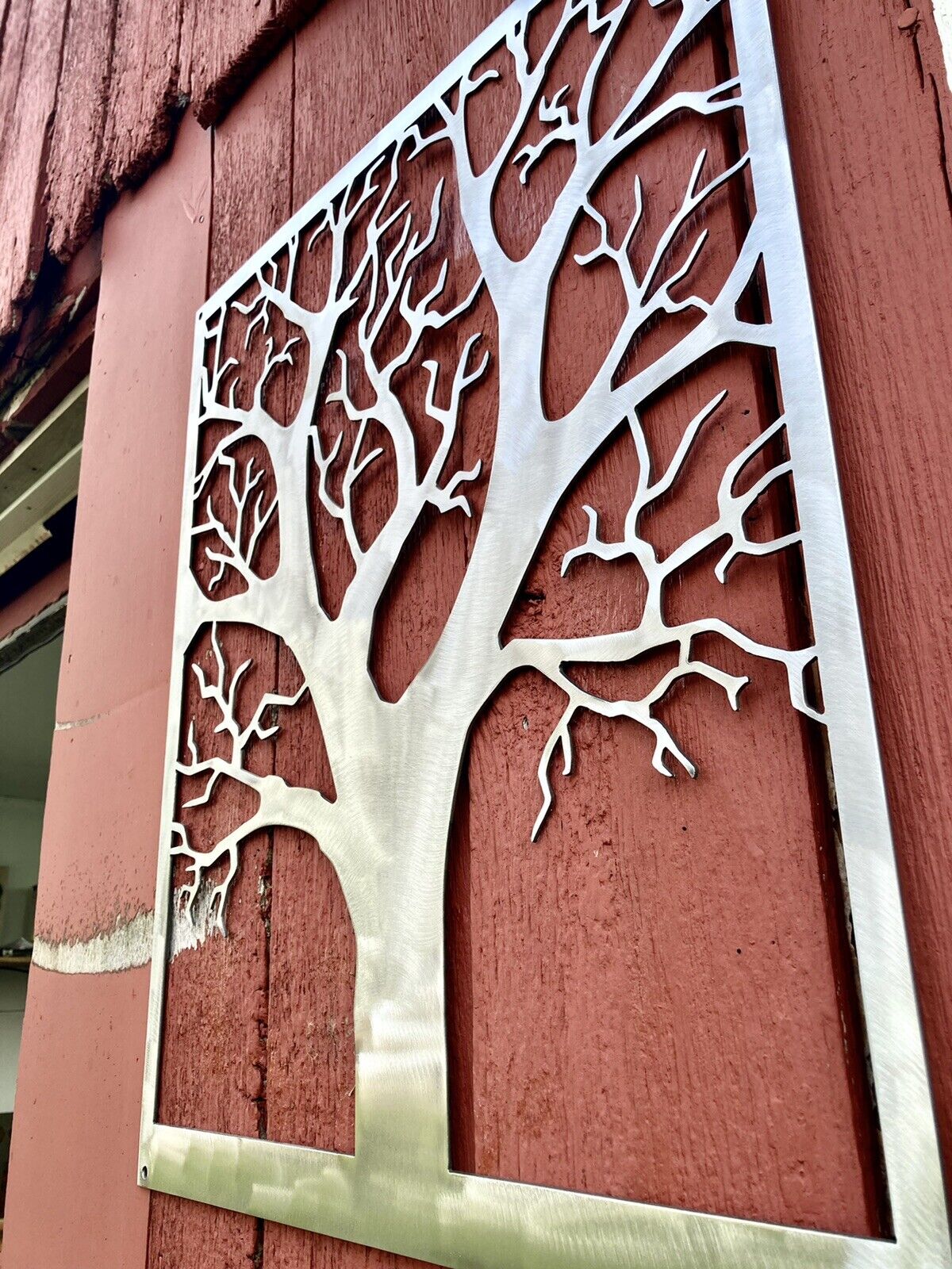 Steel Farmhouse Burr Oak Tree Wall Art