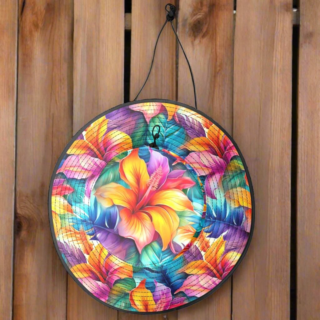 Hawaiian Floral Floppy Wide Brim Hat