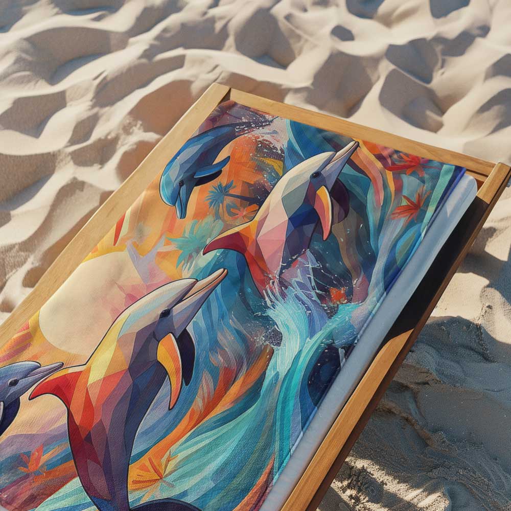 Surreal Dolphin Art Beach Towel