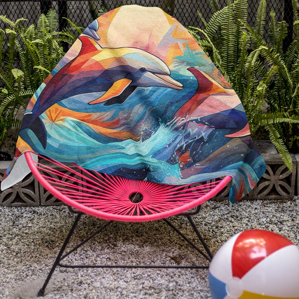 Surreal Dolphin Art Beach Towel