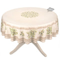 70" Round Clos des Oliviers Cream French Tablecloths by Label France - Coated or Not Coated