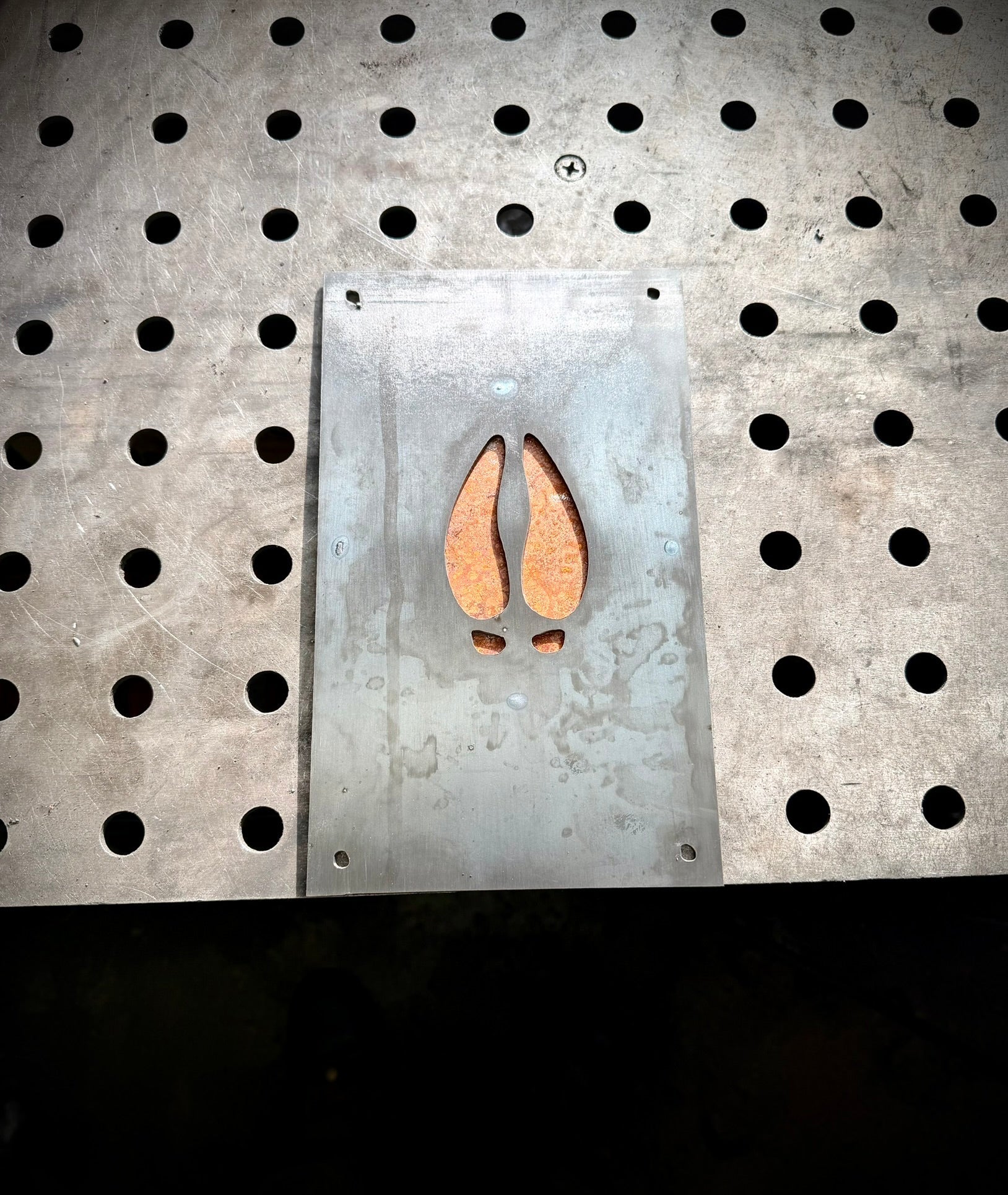 Trail of the Wild – Animal Tracks Layered Steel Wall Art