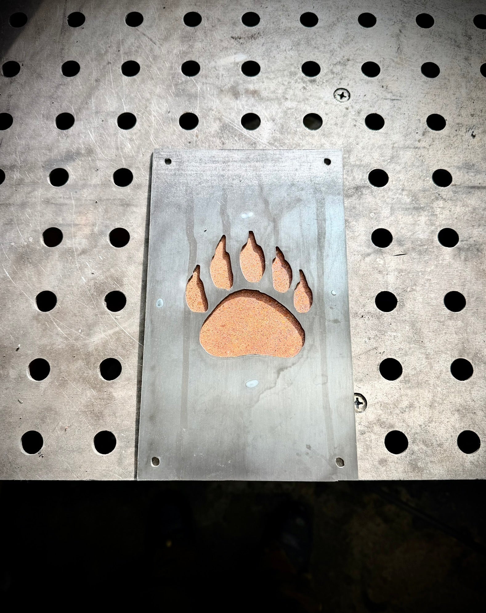 Trail of the Wild – Animal Tracks Layered Steel Wall Art