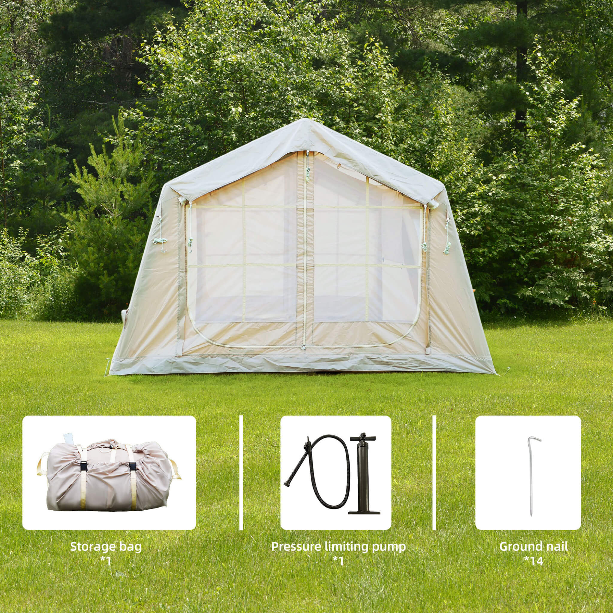 Trailora 4-Season Outdoor 4-6 People Inflatable Blow Up Camping Tent With Air Pump (SAK46821)