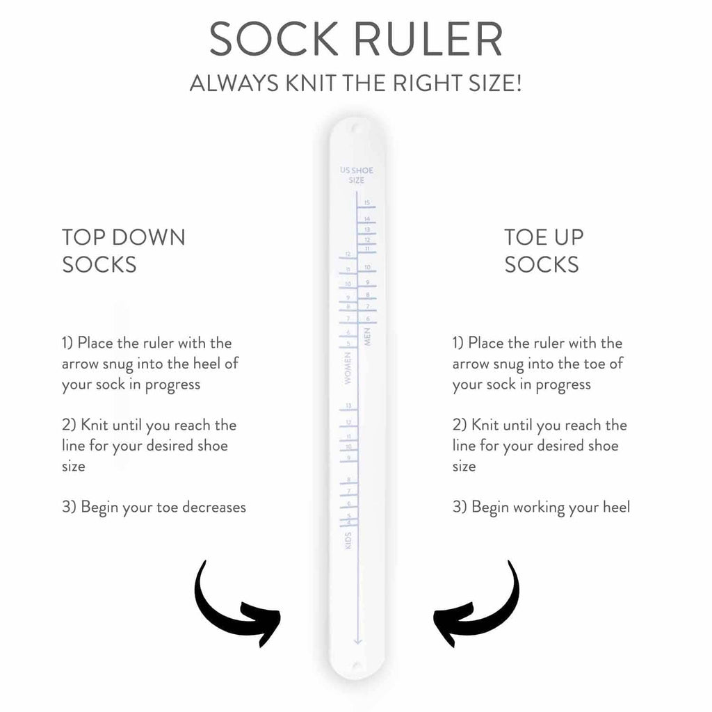 Sock Ruler - Sock Sizing Ruler