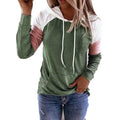 Winter Women’s Fashion Casual Sweatshirts Long Sleeve Hooded Pullover Loose Block Color Pockets Sweatshirts
