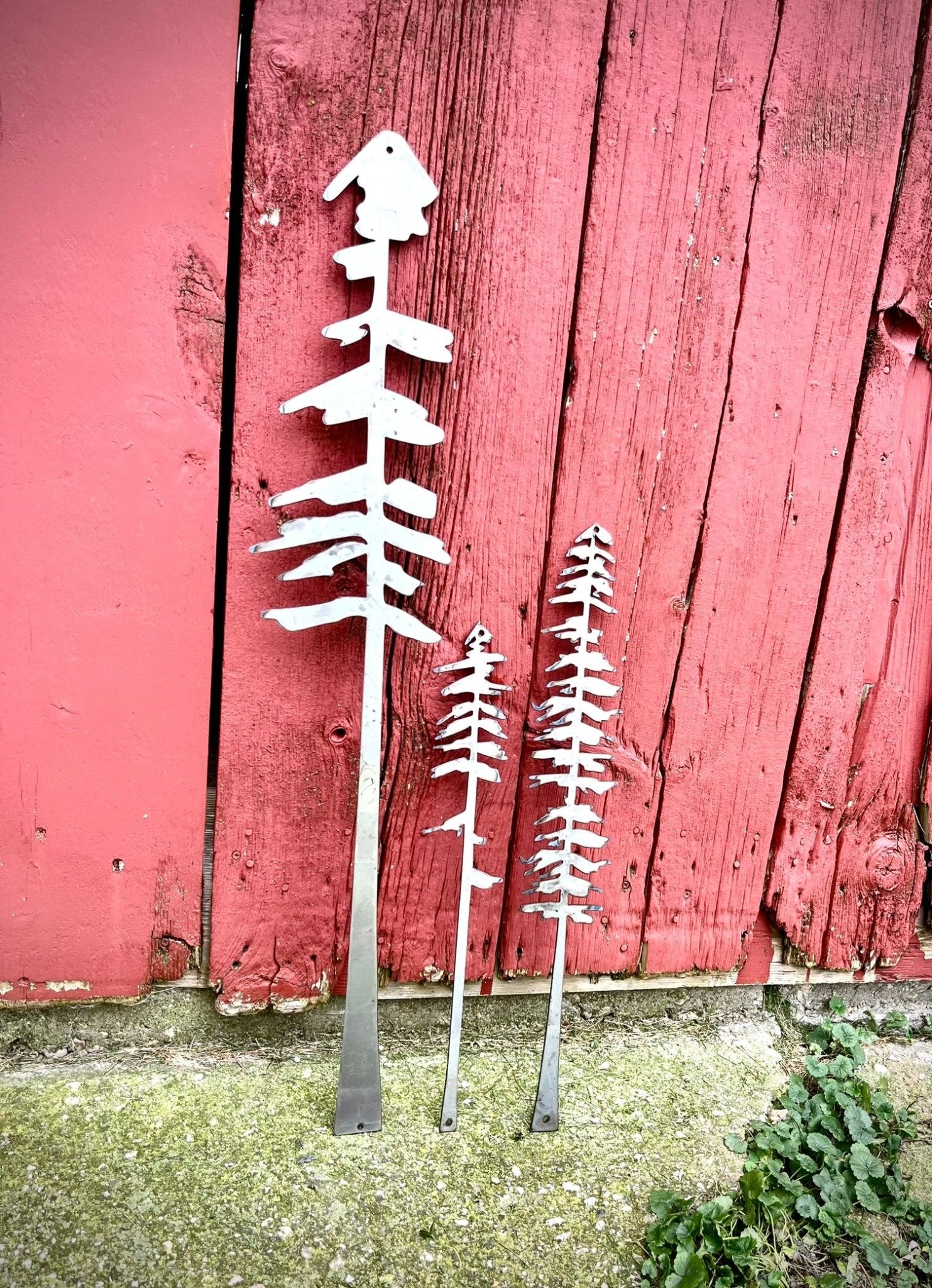 XL Raw Steel Pine Tree Packs - Wall Art